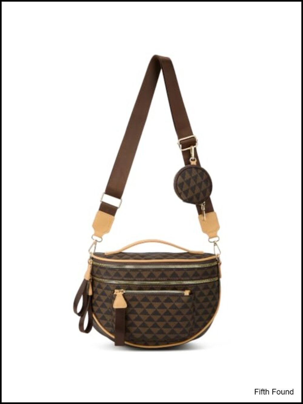 Checkered Crossbody Bag Faux Leather Bum Bag with Pouch